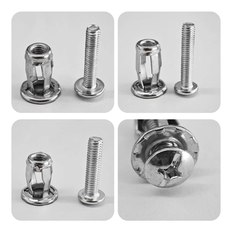 AUXBC 30PCS M4 M5 M6 Petal Nuts, Expansion Screw Jack Nuts, Carbon Steel Rustproof Corrosion-Resistant Fasteners for Securing Thin Soft Wall, Hollow Wall, Iron Skin, Metal Plate Frame Container Tag - Image 3